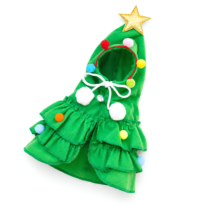 Disfraz navideño para perro con forma de árbol de navidad