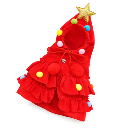 Disfraz navideño para perro con forma de árbol de navidad